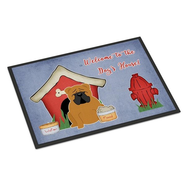 Carolines Treasures Dog House Collection English Bulldog Red Indoor or Outdoor Mat, 18 x 0.25 x 27 in. BB2876MAT - main